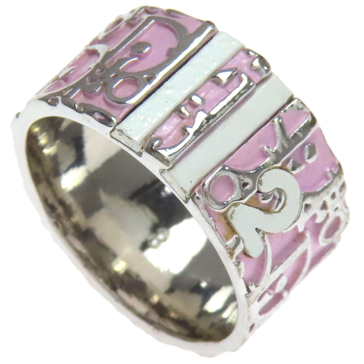 CHRISTIAN DIOR Trotter pattern Ring Metal Ladies [Used]
