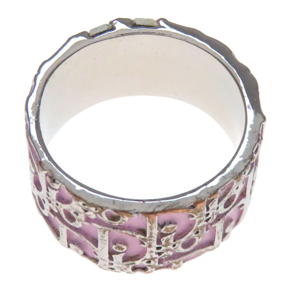 CHRISTIAN DIOR Trotter pattern Ring Metal Ladies [Used]