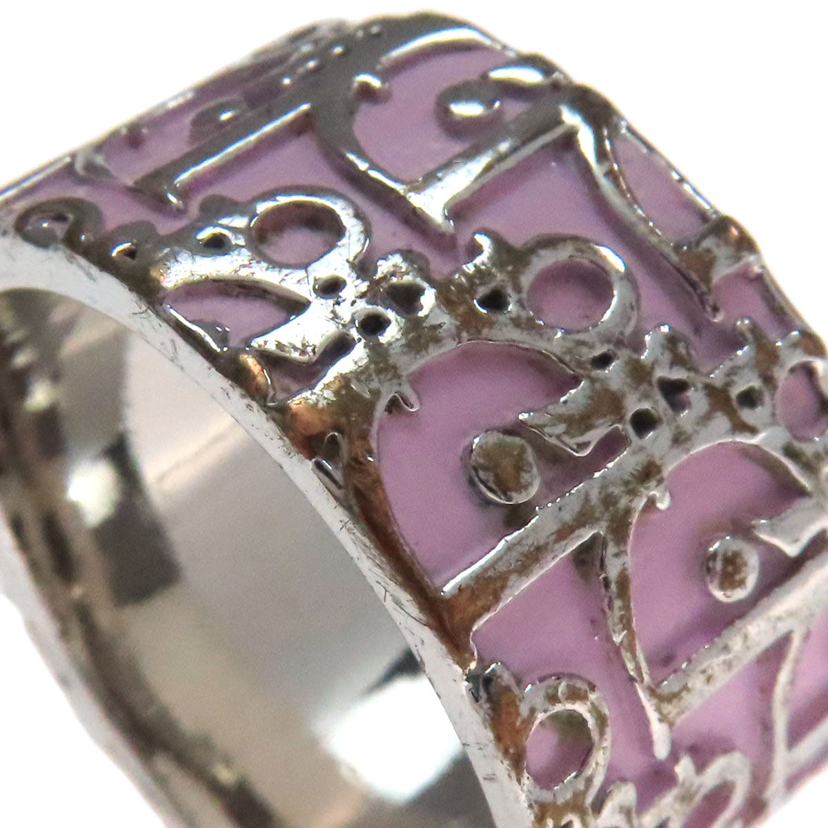 CHRISTIAN DIOR Trotter pattern Ring Metal Ladies [Used]