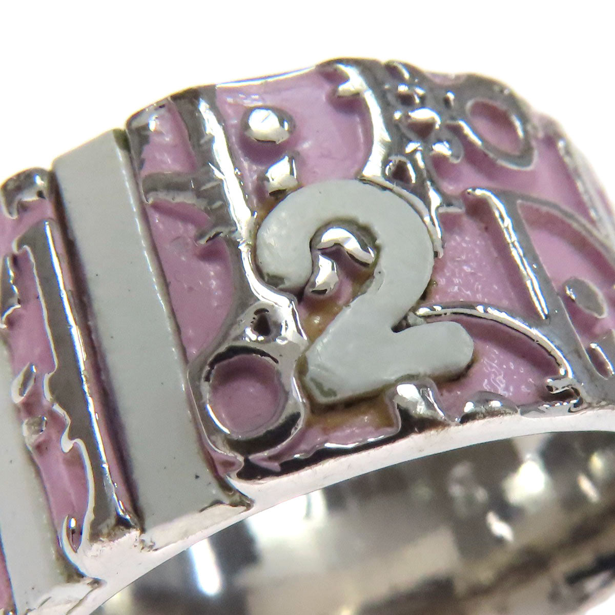 CHRISTIAN DIOR Trotter pattern Ring Metal Ladies [Used]