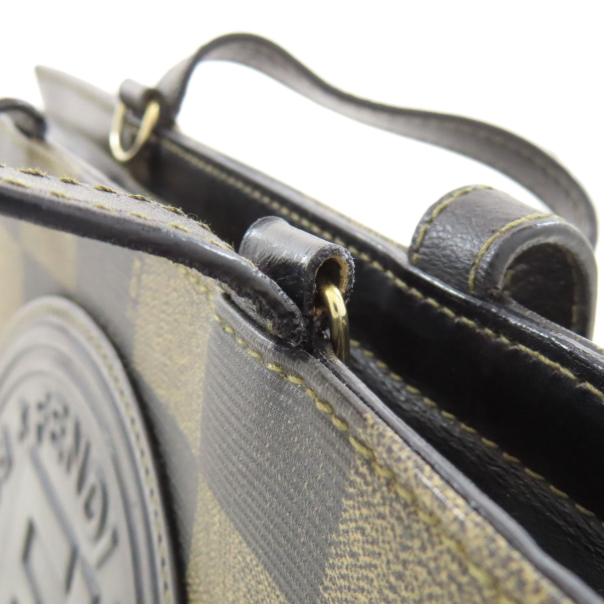 FENDI Checkered pattern 2WAY Handbag PVC Ladies [Used]