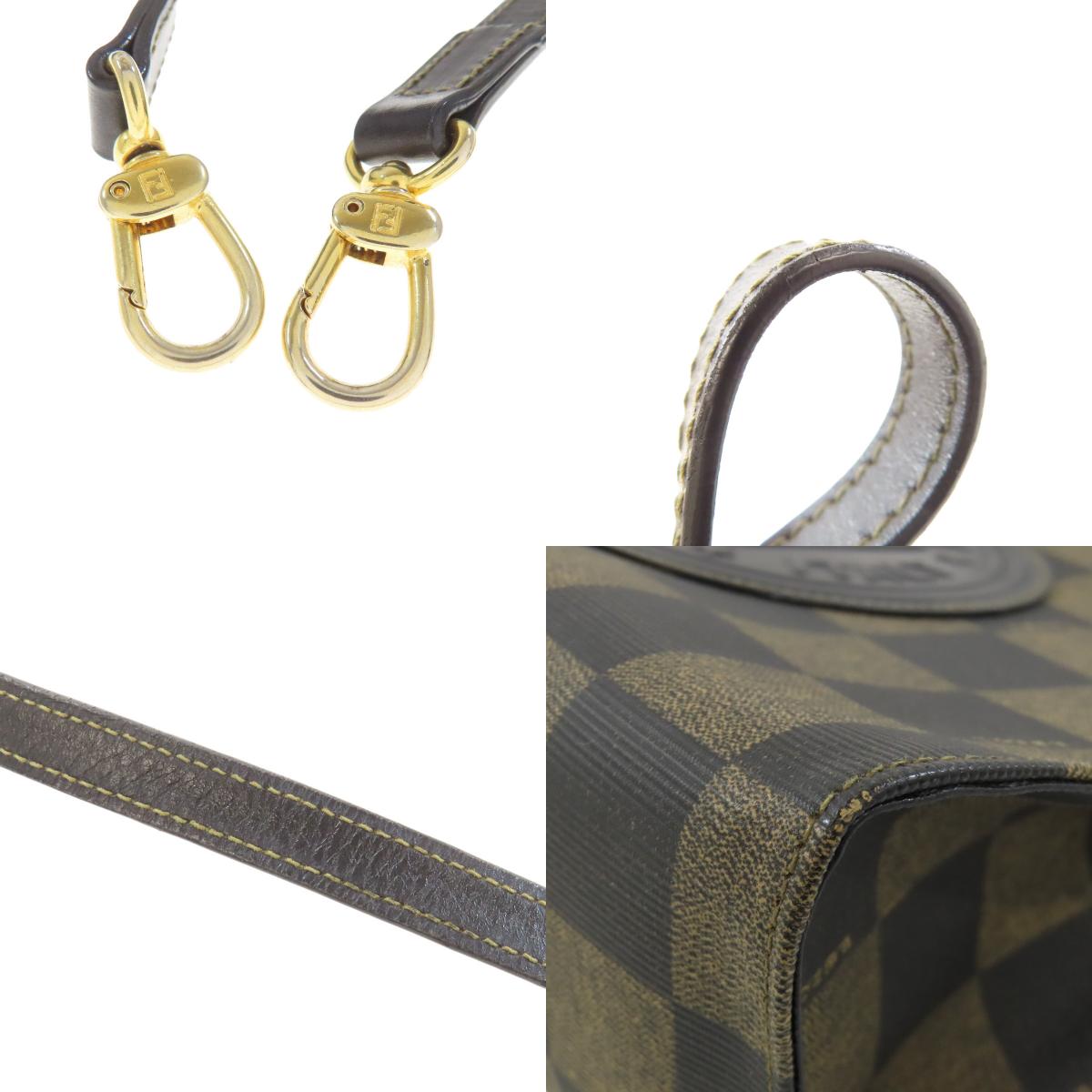 FENDI Checkered pattern 2WAY Handbag PVC Ladies [Used]