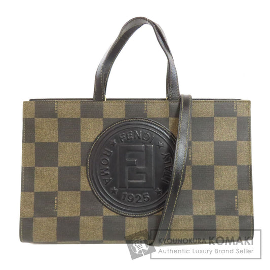 FENDI Checkered pattern 2WAY Handbag PVC Ladies [Used]