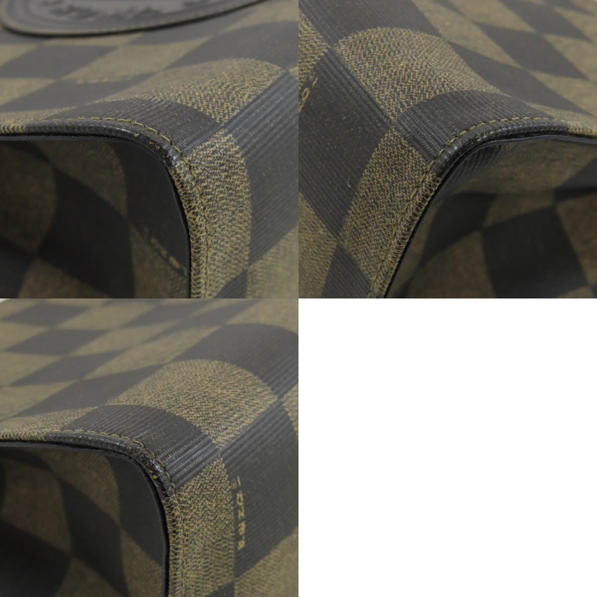 FENDI Checkered pattern 2WAY Handbag PVC Ladies [Used]