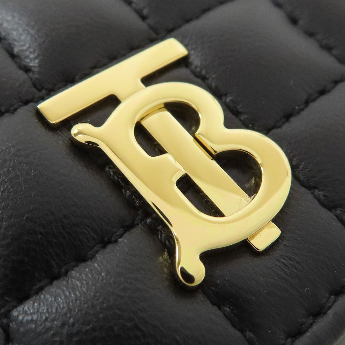 BURBERRY Lola TB logo Bifold Wallet with Coin Pocket Leather Ladies [Used]