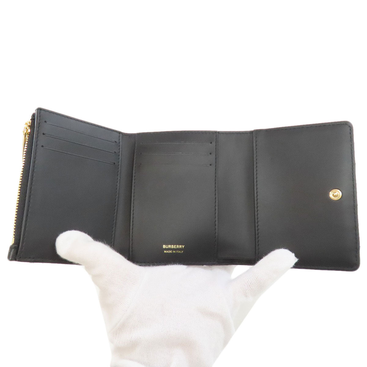 BURBERRY Lola TB logo Bifold Wallet with Coin Pocket Leather Ladies [Used]