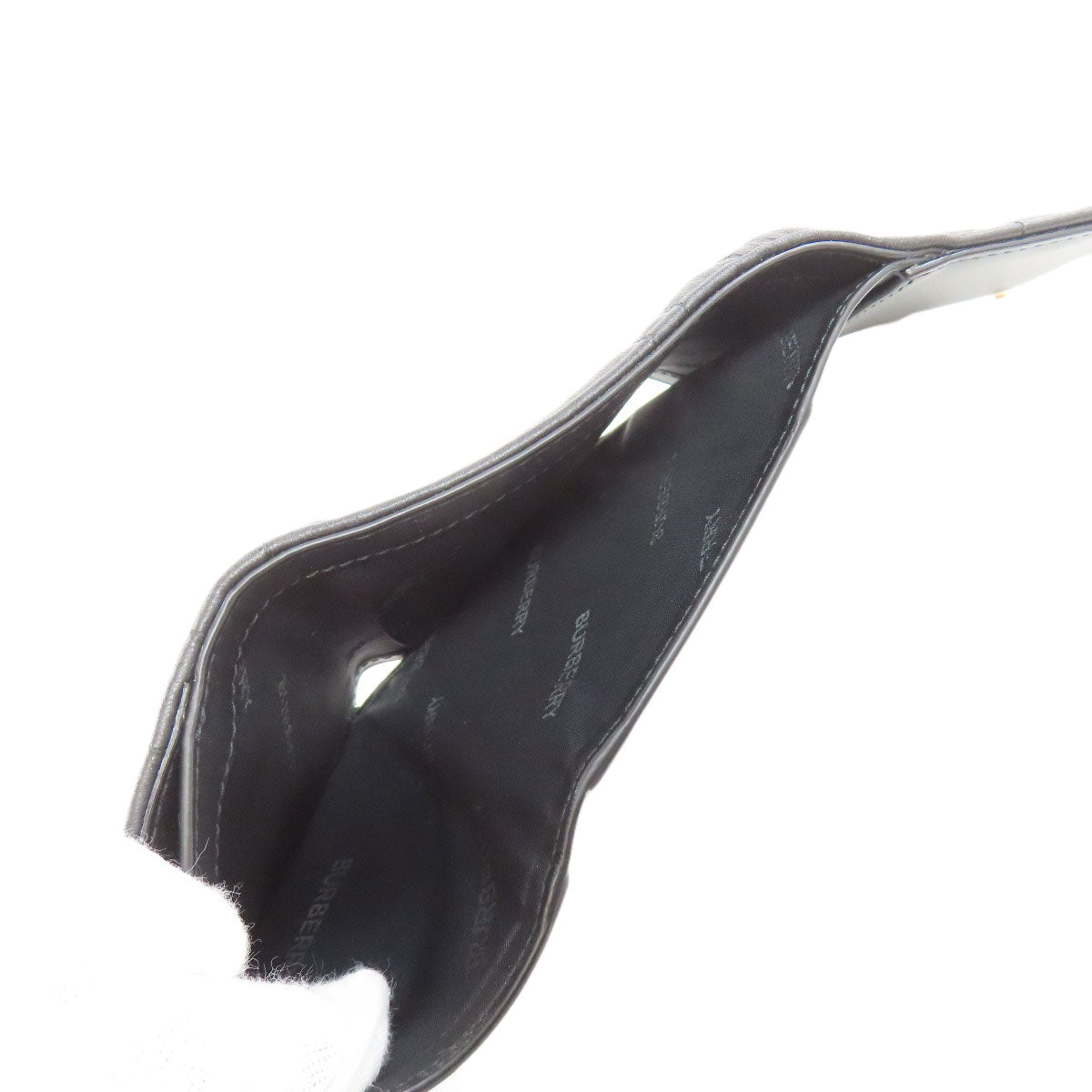 BURBERRY Lola TB logo Bifold Wallet with Coin Pocket Leather Ladies [Used]