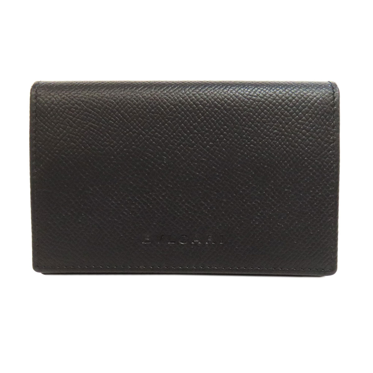 BVLGARI logo Card Case Leather Ladies [Used]