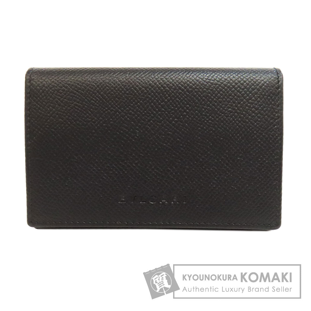 BVLGARI logo Card Case Leather Ladies [Used]