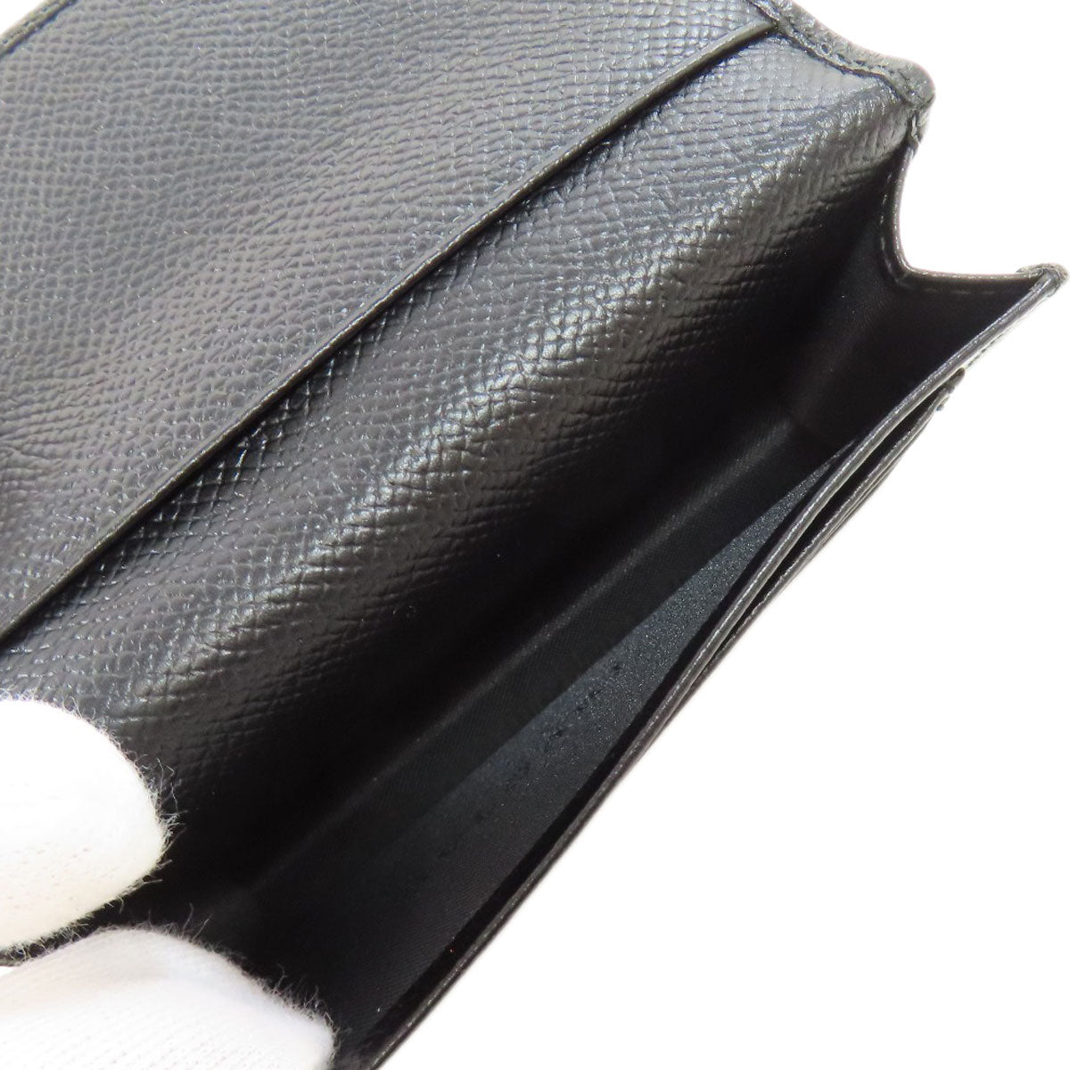 BVLGARI logo Card Case Leather Ladies [Used]