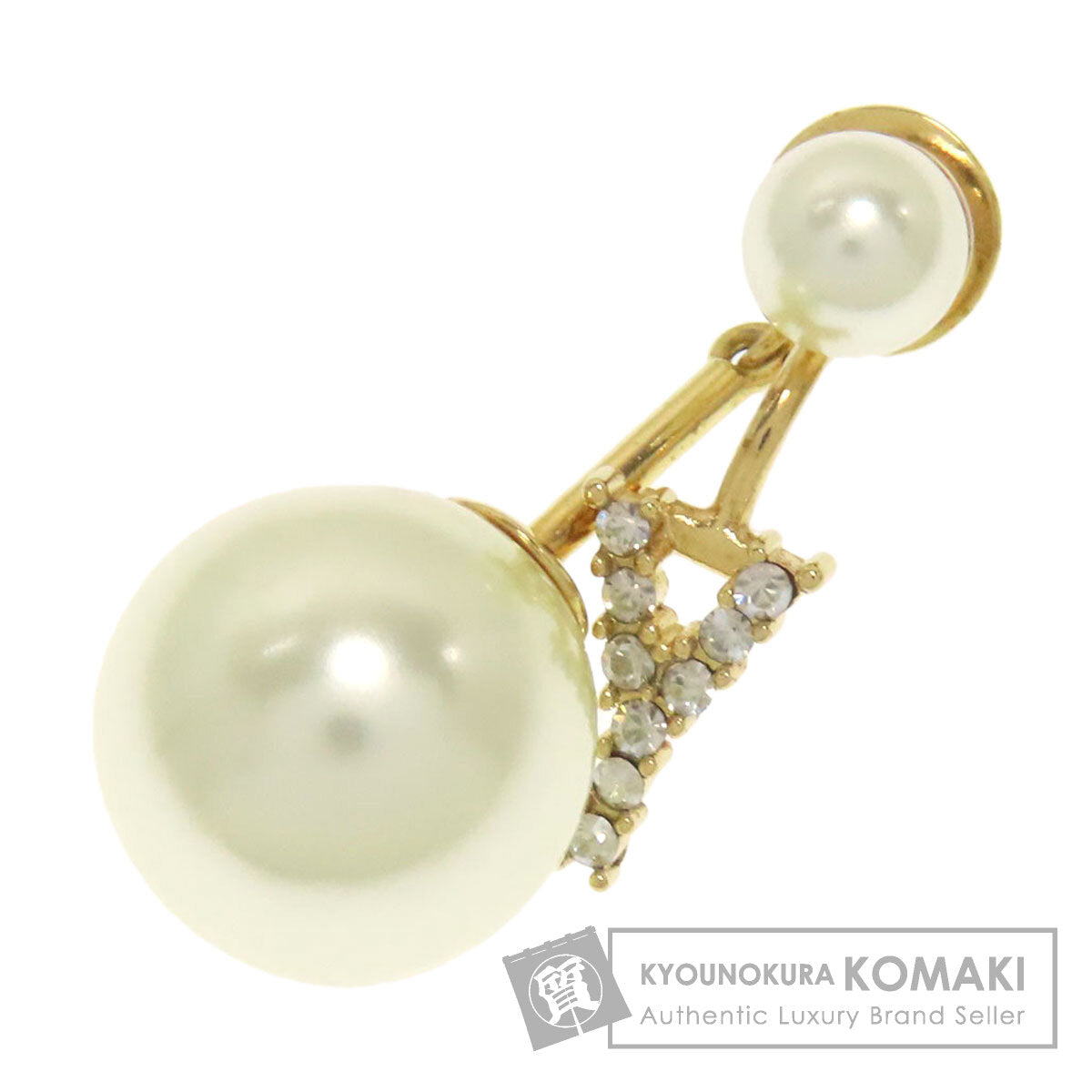 CHRISTIAN DIOR Y Initial Faux Pearl Tie pin Metal mens [Used]