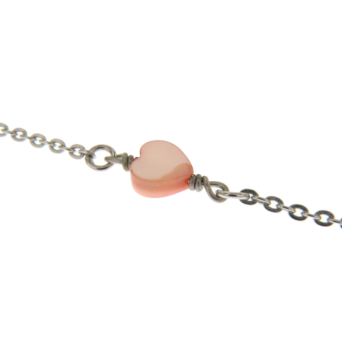 CHRISTIAN DIOR Logo heart Necklace Metal Ladies [Used]