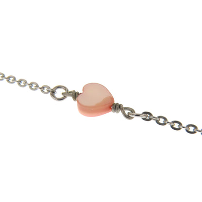 CHRISTIAN DIOR Logo heart Necklace Metal Ladies [Used]