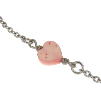 CHRISTIAN DIOR Logo heart Necklace Metal Ladies [Used]