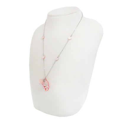 CHRISTIAN DIOR Logo heart Necklace Metal Ladies [Used]