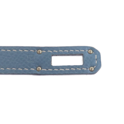HERMES Kelly Wallet Blue Jean SilverHardware Long wallet (with coin pocket) Epsom Ladies [Used]