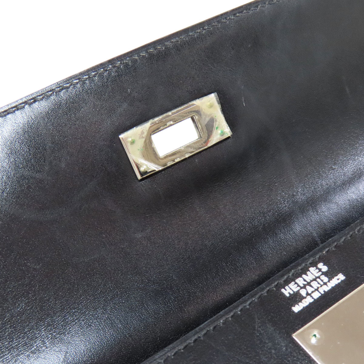 HERMES Kelly 32 Outside Stitching SilverHardware Handbag Box calf Ladies [Used]