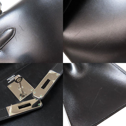 HERMES Kelly 32 Outside Stitching SilverHardware Handbag Box calf Ladies [Used]