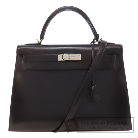 HERMES Kelly 32 Outside Stitching SilverHardware Handbag Box calf Ladies [Used]