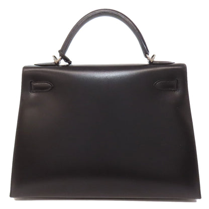 HERMES Kelly 32 Outside Stitching SilverHardware Handbag Box calf Ladies [Used]