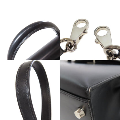HERMES Kelly 32 Outside Stitching SilverHardware Handbag Box calf Ladies [Used]
