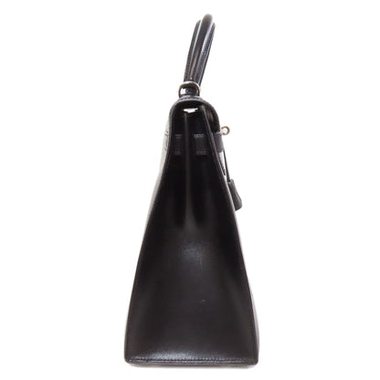 HERMES Kelly 32 Outside Stitching SilverHardware Handbag Box calf Ladies [Used]