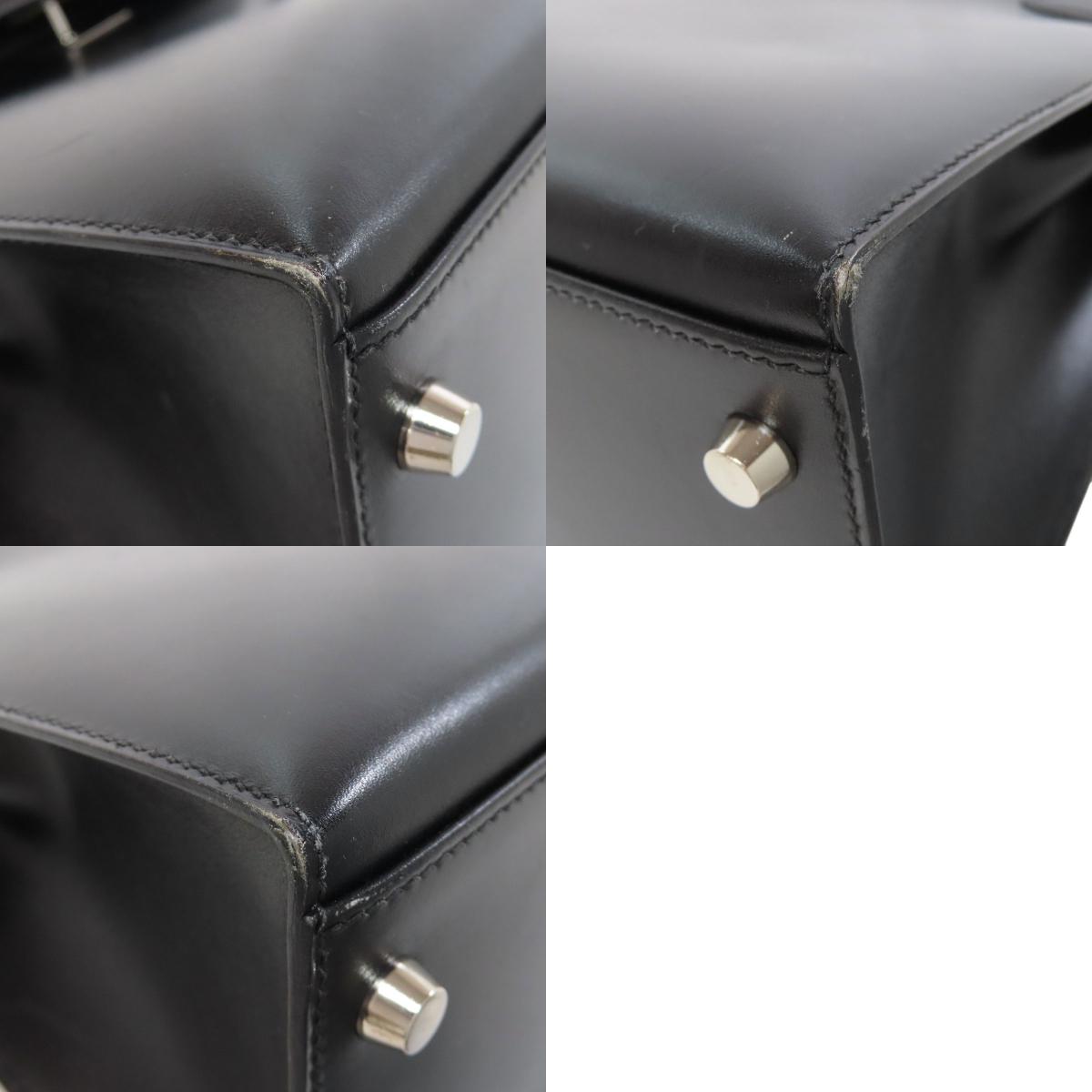 HERMES Kelly 32 Outside Stitching SilverHardware Handbag Box calf Ladies [Used]