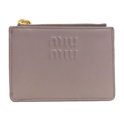 MIUMIU logo Card Case Leather Ladies [Used]
