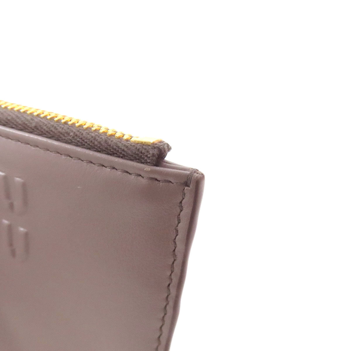 MIUMIU logo Card Case Leather Ladies [Used]