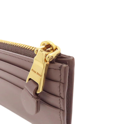 MIUMIU logo Card Case Leather Ladies [Used]