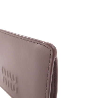 MIUMIU logo Card Case Leather Ladies [Used]