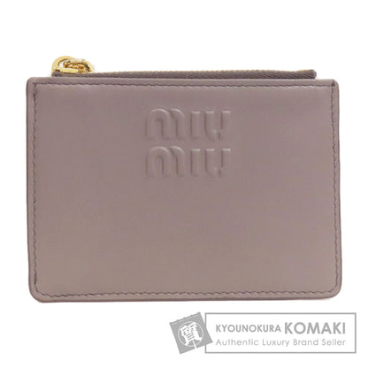 MIUMIU logo Card Case Leather Ladies [Used]