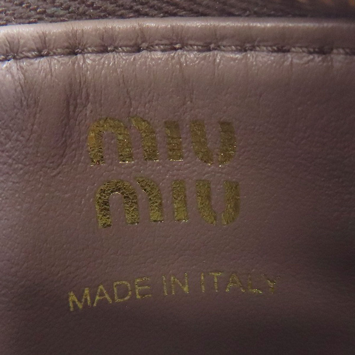 MIUMIU logo Card Case Leather Ladies [Used]