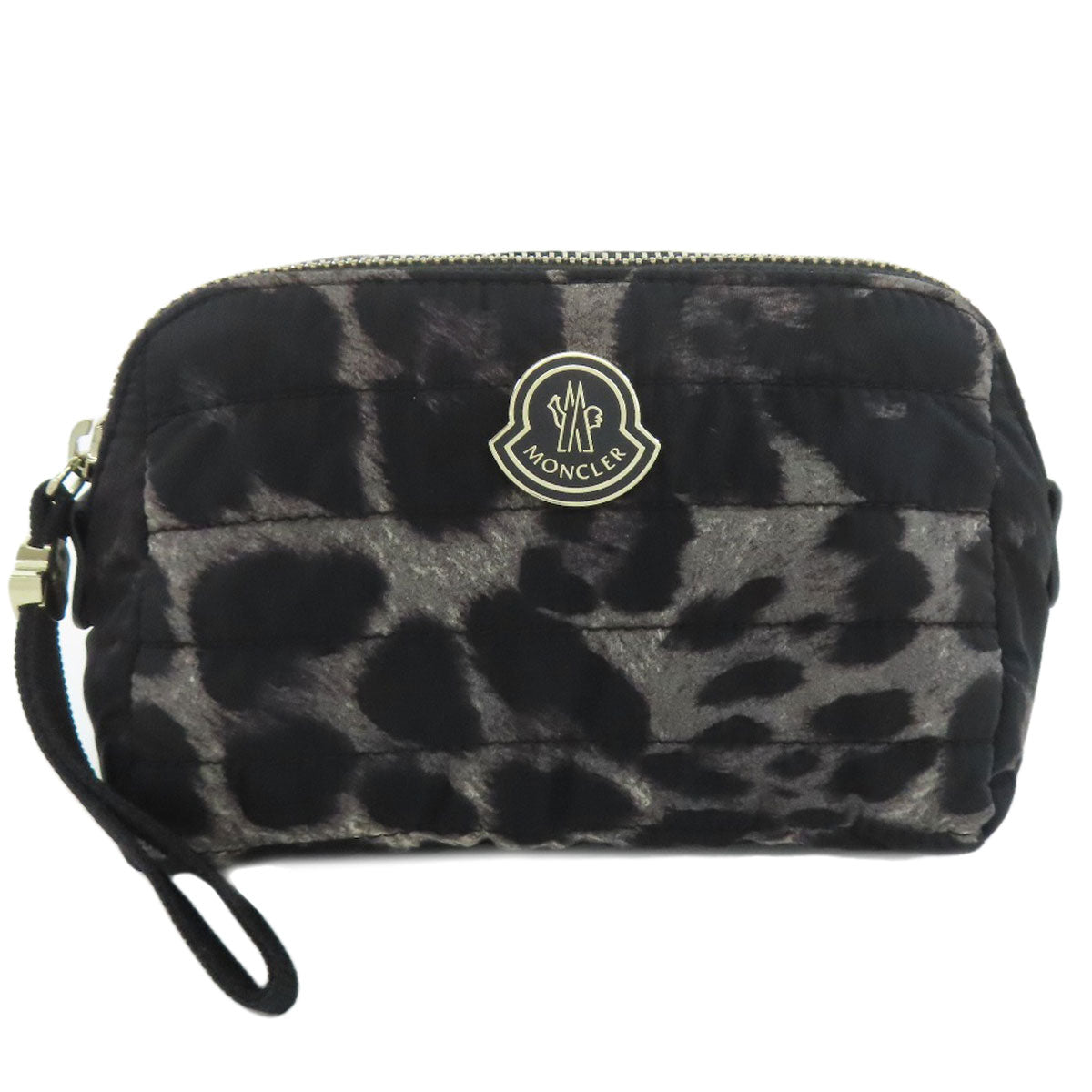 MONCLER Leopard pattern Cosmetics Pouch Nylon Ladies [Used]