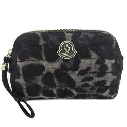 MONCLER Leopard pattern Cosmetics Pouch Nylon Ladies [Used]
