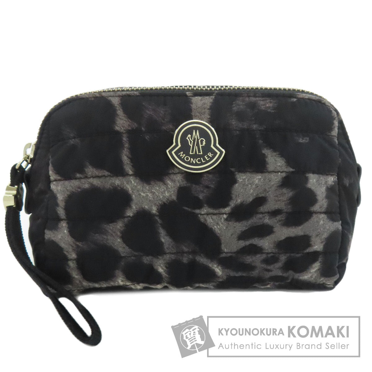 MONCLER Leopard pattern Cosmetics Pouch Nylon Ladies [Used]
