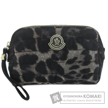 MONCLER Leopard pattern Cosmetics Pouch Nylon Ladies [Used]
