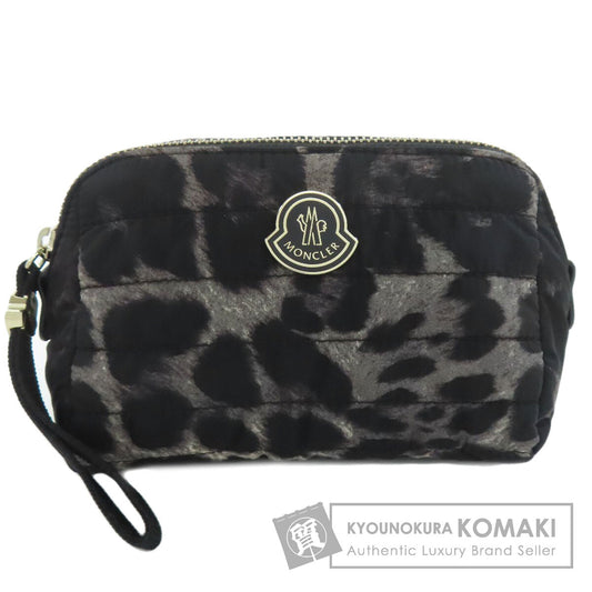 MONCLER Leopard pattern Cosmetics Pouch Nylon Ladies [Used]