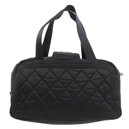 CHANEL Matelasse COCO Mark SilverHardware Boston bag Nylon Ladies [Used]