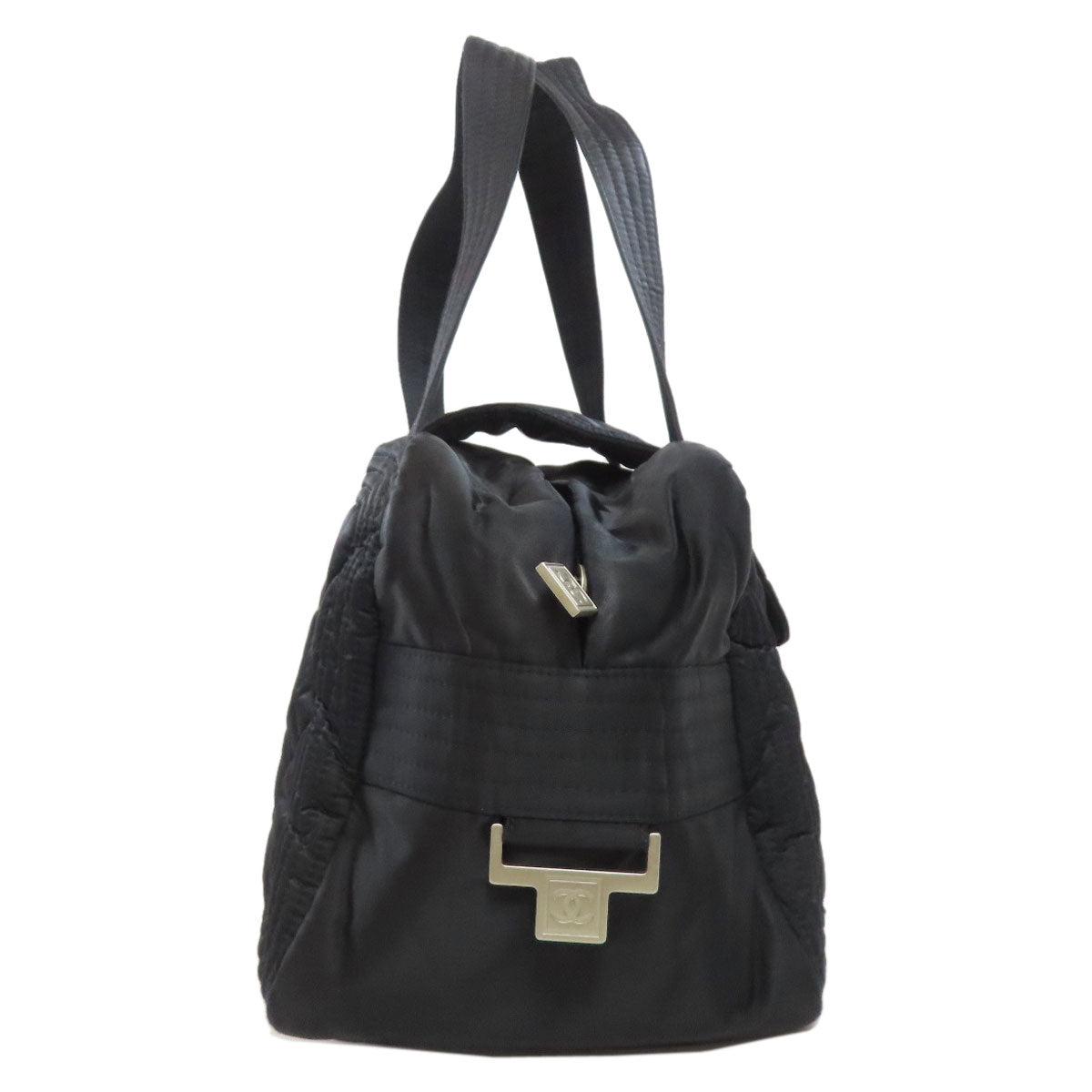 CHANEL Matelasse COCO Mark SilverHardware Boston bag Nylon Ladies [Used]