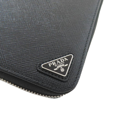 PRADA Logo Hardware Long wallet (with coin pocket) Leather Ladies [Used]