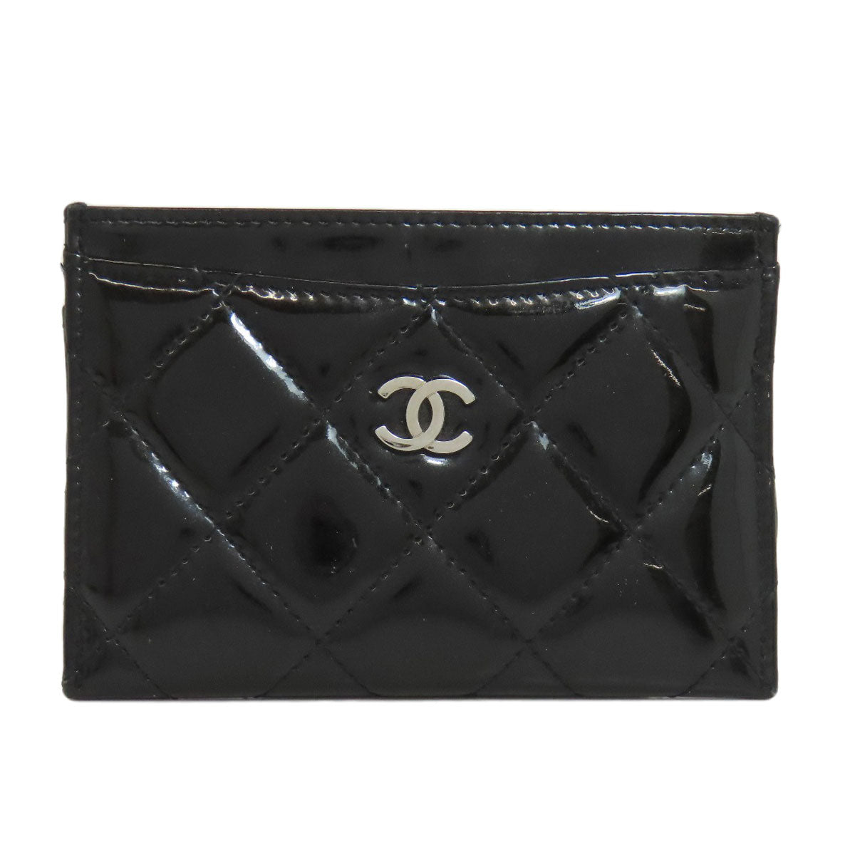 CHANEL   Card Case Matelasse COCO Mark SilverHardware Patent leather Ladies