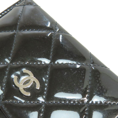 CHANEL   Card Case Matelasse COCO Mark SilverHardware Patent leather Ladies