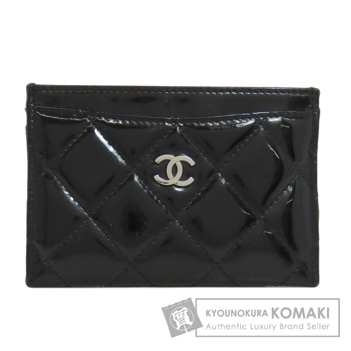 CHANEL   Card Case Matelasse COCO Mark SilverHardware Patent leather Ladies