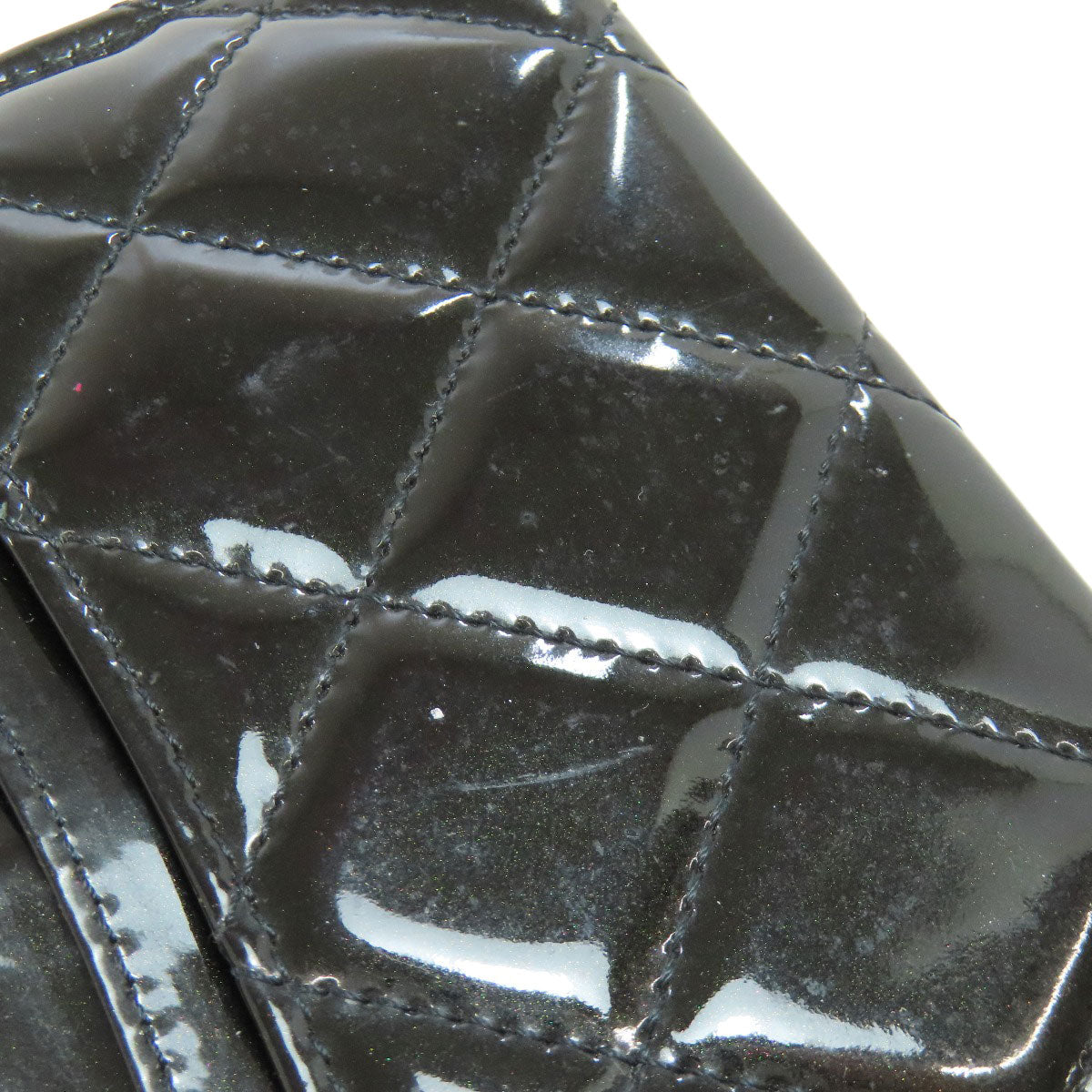 CHANEL   Card Case Matelasse COCO Mark SilverHardware Patent leather Ladies