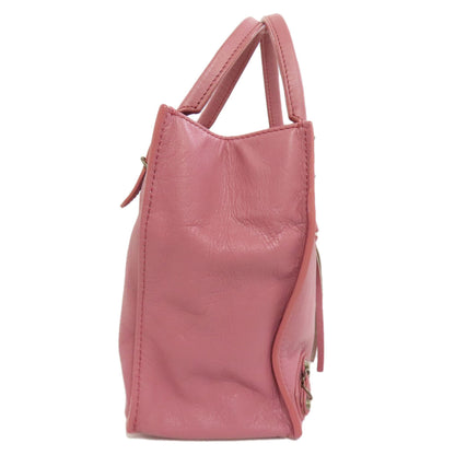 BALENCIAGA 305572 Paper Bag Mini 2WAY Handbag Calf Ladies [Used]
