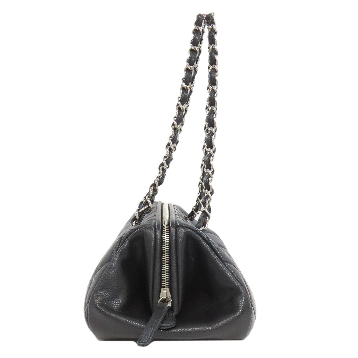 CHANEL Matelasse SilverHardware Tote Bag Grained Calfskin Skin Ladies [Used]