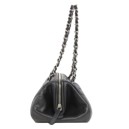 CHANEL Matelasse SilverHardware Tote Bag Grained Calfskin Skin Ladies [Used]