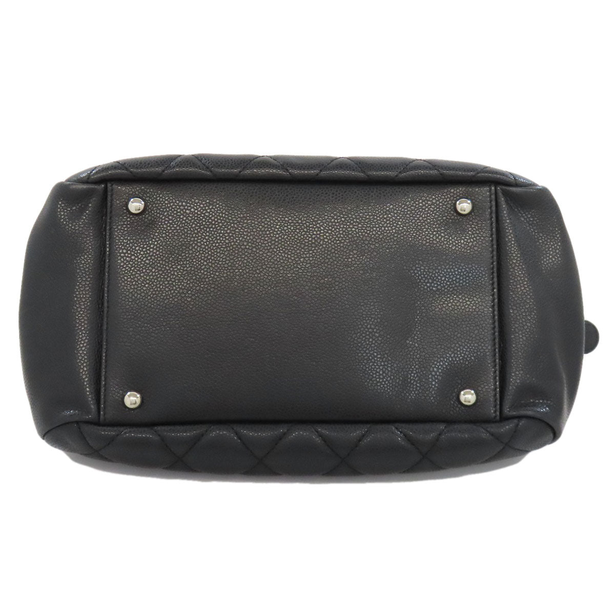 CHANEL Matelasse SilverHardware Tote Bag Grained Calfskin Skin Ladies [Used]