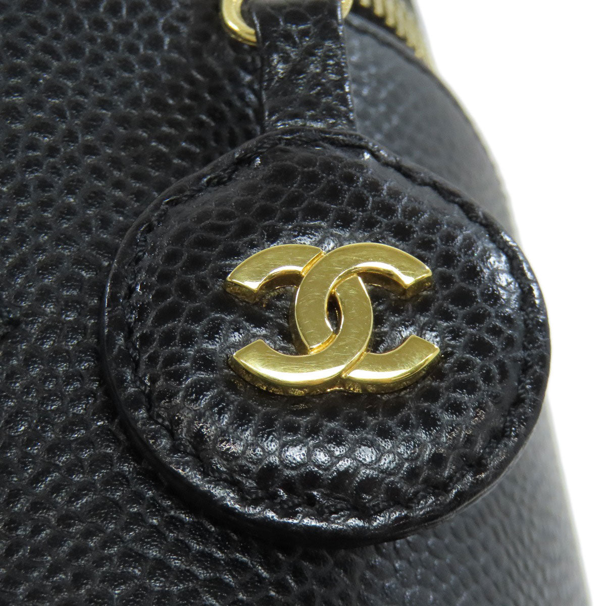 CHANEL Vanity GoldHardware Tote Bag Grained Calfskin Skin Ladies [Used]